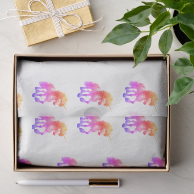 Unicorn Neon Wrapping Paper Flat Sheet Set of 3 (Gift)