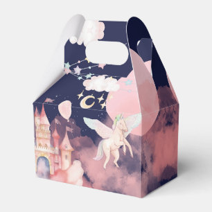 Unicorn night castle birthday party/magical castle favor box