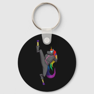 Unicorn Ninja Cute Rainbow Unicorn Fighter Karate Keychain