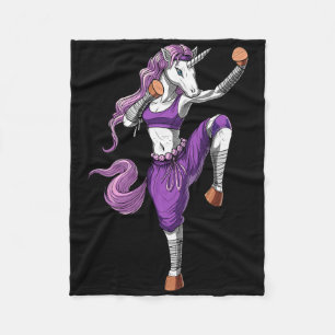 Unicorn Ninja Karate Kickboxing Muay Thai Martial  Fleece Blanket