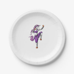 Unicorn Ninja Karate Kickboxing Muay Thai Martial Paper Plate