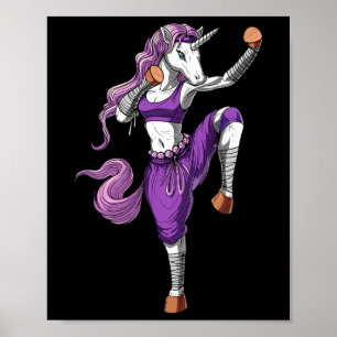 Unicorn Ninja Karate Kickboxing Muay Thai Martial  Poster