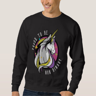 Unicorn Nonbinary Pride Enby Genderqueer Non Binar Sweatshirt