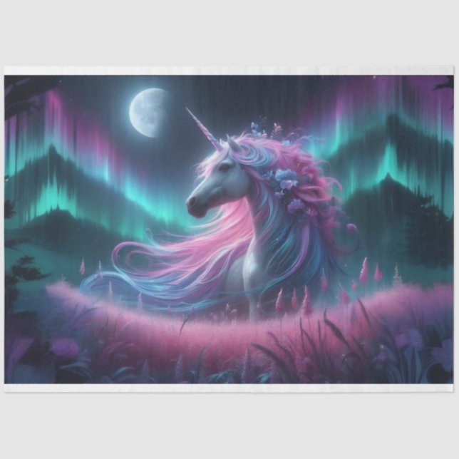 Unicorn Northern Lights Tissue Paper (Front)