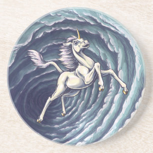 Unicorn of Air Element Fantasy Art Coaster