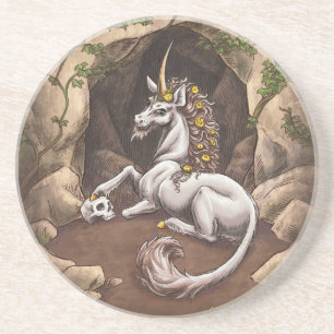 Unicorn of Earth Element Fantasy Art Coaster