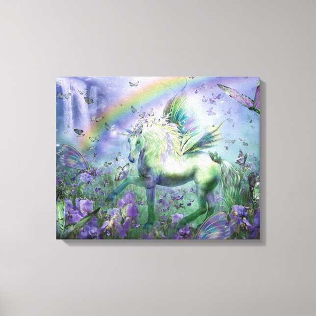 Unicorn Of The Butterflies Fine Art  Canvas Print (Front)