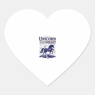 Unicorn of the Night Graphic Design Zazzle Design_ Heart Sticker