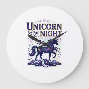 Unicorn of the Night Graphic Design Zazzle Design_ Large Clock