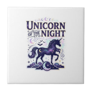 Unicorn of the Night Graphic Design Zazzle Design_ Tile