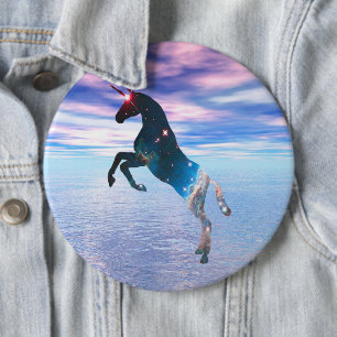 Unicorn of the stars pinback button