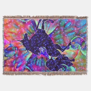 UNICORN OF THE UNIVERSE multicolored Throw Blanket