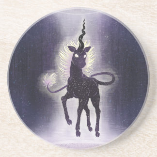 Unicorn of Void Aether and Space Fantasy Art Coaster