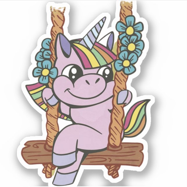 unicorn on a swing ,cute unicorn ,unicorn  (Front)