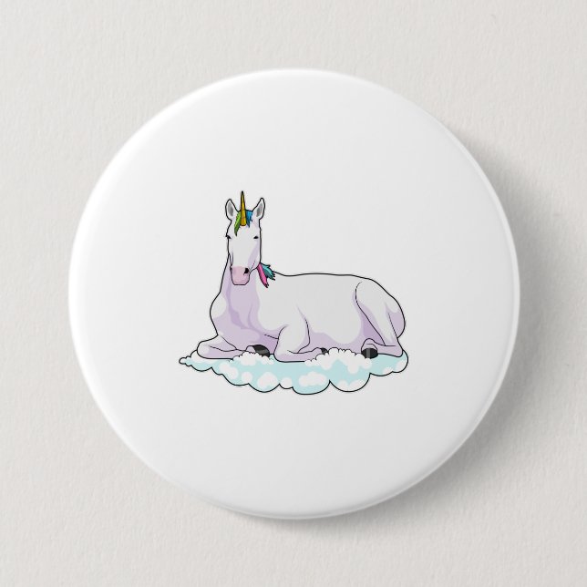 Unicorn on Cloud 3 Inch Round Button (Front)