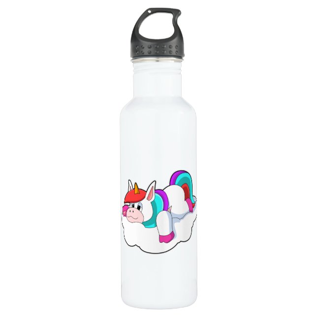 Unicorn on Clouds 710 Ml Water Bottle (Front)