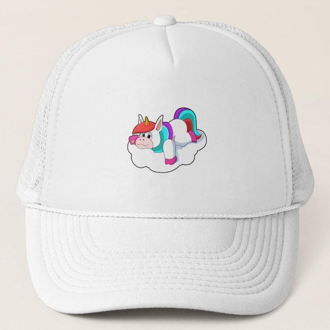 Unicorn on Clouds Trucker Hat (Front)