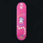 Unicorn on skateboard with personalised captions<br><div class="desc">Unicorn on skateboard with personalised captions Unicorn Personalized Skateboard CLICK on PERSONALIZE TEMPLATE OPTION AND ENTER the NAME. you can also custom other captions. Cool skateboard designed with vivid colours and for the background and a funky unicorn riding a skateboard. This Skateboard makes a great gift idea for a unicorn...</div>