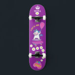 Unicorn on skateboard with personalised captions<br><div class="desc">Unicorn on skateboard with personalised captions Unicorn Personalized Skateboard CLICK on PERSONALIZE TEMPLATE OPTION AND ENTER the NAME. you can also custom other captions. Cool skateboard designed with vivid colours and for the background and a funky unicorn riding a skateboard. This Skateboard makes a great gift idea for a unicorn...</div>