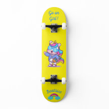 Unicorn on skateboard with personalized captions