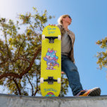 Unicorn on skateboard with personalized captions<br><div class="desc">Unicorn on skateboard with personalized captions Unicorn Personalized Skateboard CLICK on PERSONALIZE TEMPLATE OPTION AND ENTER the NAME. you can also custom other caption. Cool skateboard designed with vivid colours and for the background and a funky unicorn riding a skateboard. This Skateboard makes a great gift idea for a unicorn...</div>