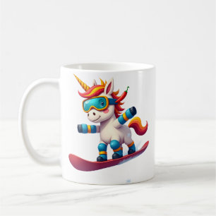Unicorn on Snowboard - Funny Ski and Wintersports Coffee Mug
