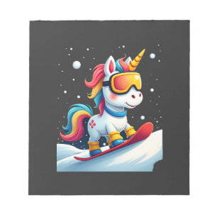 Unicorn on Snowboard - Funny Ski and Wintersports  Notepad
