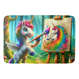Unicorn Painting Bath Mat
