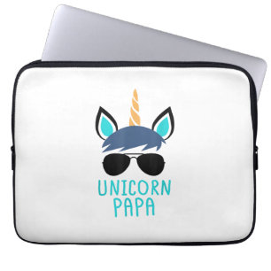 Unicorn Papa T-Shirt Funny Father's Day Gift Laptop Sleeve