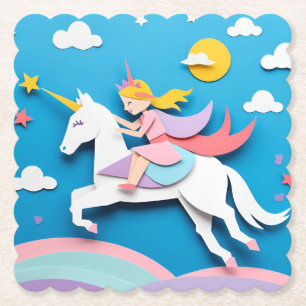 Unicorn Paper Coaster