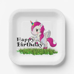 Unicorn paper plate