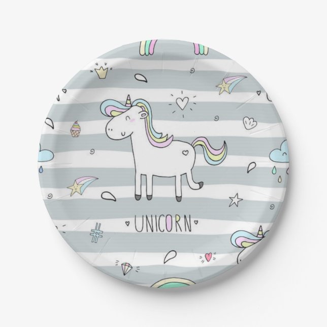 Unicorn Paper Plate (Front)