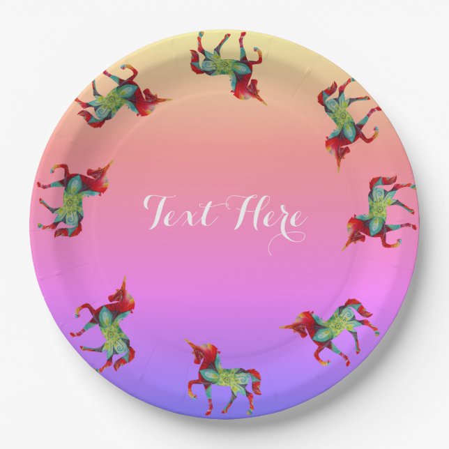 Unicorn  Paper Plates (Front)