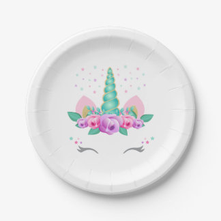Unicorn Paper Plates, Unicorn Party Plates