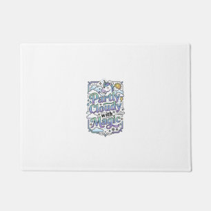 Unicorn Partly Cloudy with Magic Commercial Vector Doormat