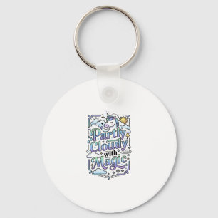 Unicorn Partly Cloudy with Magic Commercial Vector Keychain