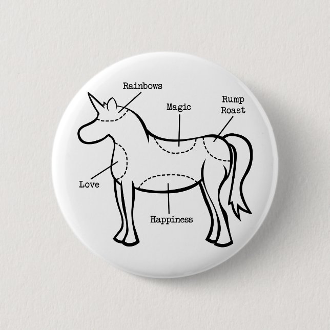 Unicorn Parts 2 Inch Round Button (Front)