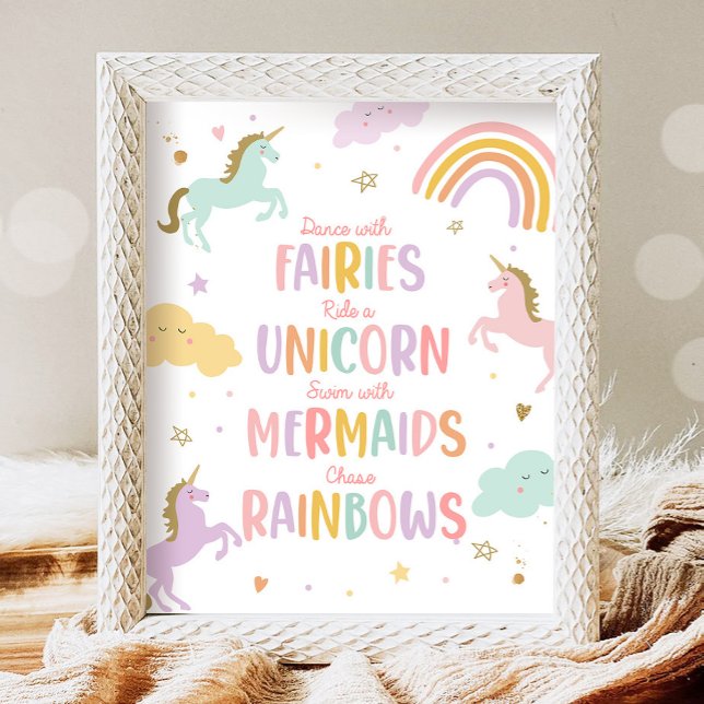 Unicorn Party Dance With Fairies Ride a Unicorn Poster (Creator Uploaded)