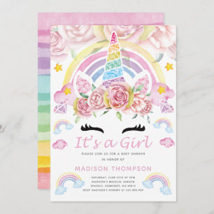 Unicorn Party Magical Baby Shower Invitation