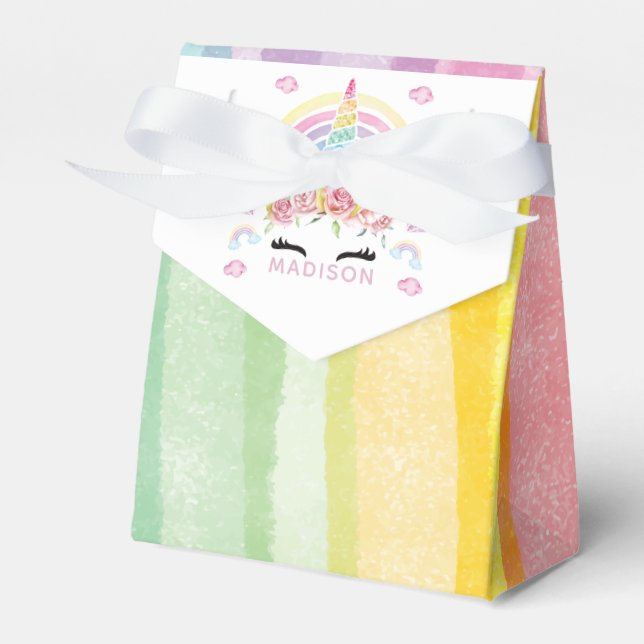 Unicorn Party Personalized Favor Box (Front Side)