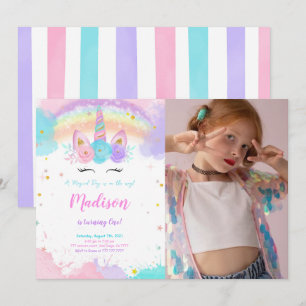 Unicorn Party Photo Invitation