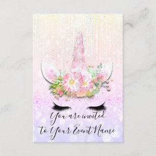 Unicorn Party Pink 1st 2nd 3rd Birthday Pastels Invitation
