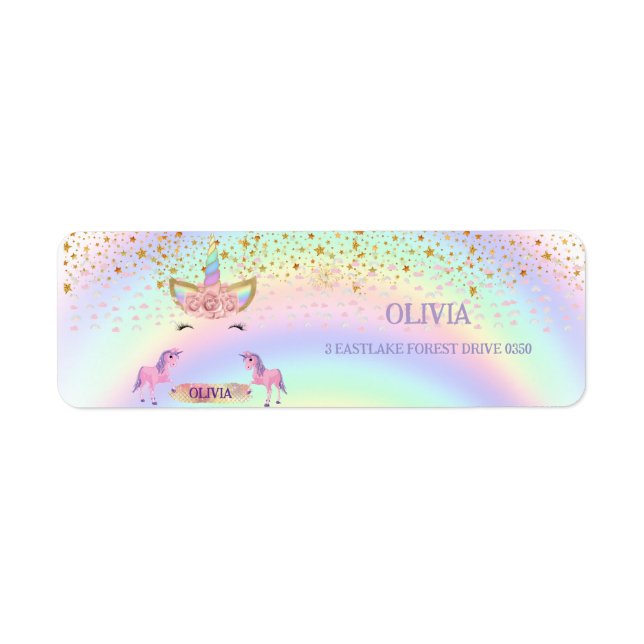  Unicorn party Rainbow 1st Birthday whimsical girl (Front)