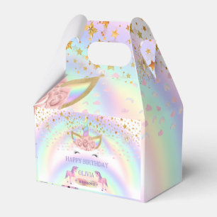 Unicorn party Rainbow 1st Birthday whimsical girl Favor Box
