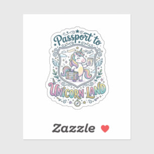Unicorn Passport to Unicorn Land White Background 