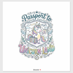 Unicorn Passport to Unicorn Land White Background