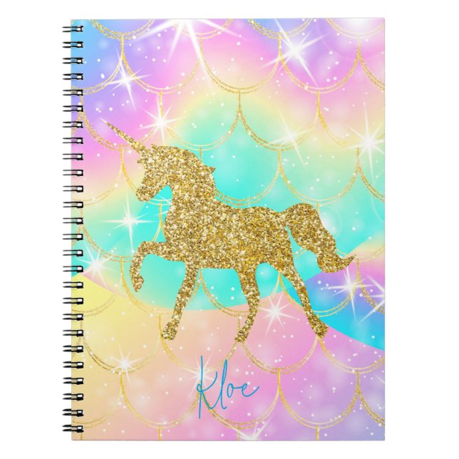 unicorn pastel colours  notebook (Front)