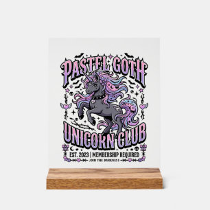 Unicorn Pastel Goth Unicorn Club Commercial Sticke Acrylic Sign