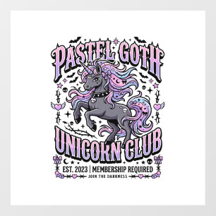 Unicorn Pastel Goth Unicorn Club Commercial Sticke Window Cling