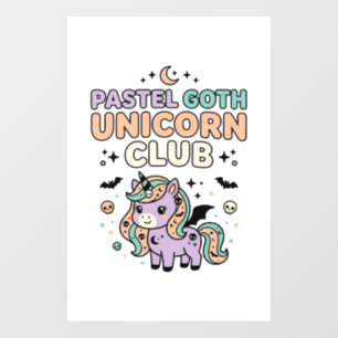 Unicorn Pastel Goth Unicorn Club Trendy Graphic Te Window Cling